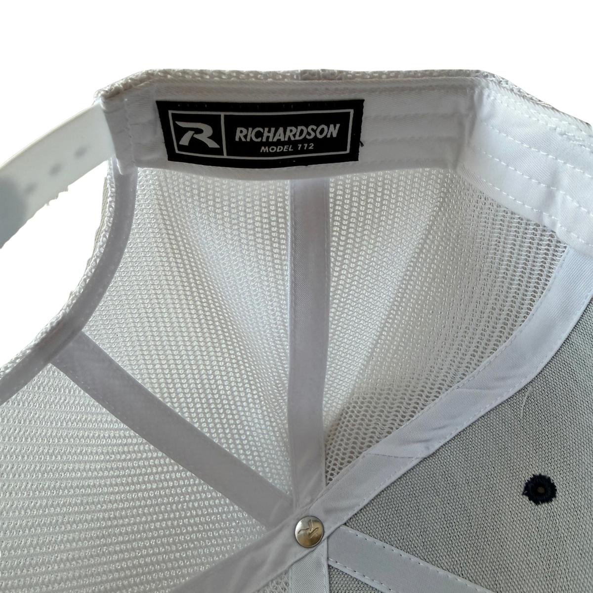 Custom Leather Patch Ball Cap – Richardson 112 (Navy, White & Heather Grey, 6-Panel)