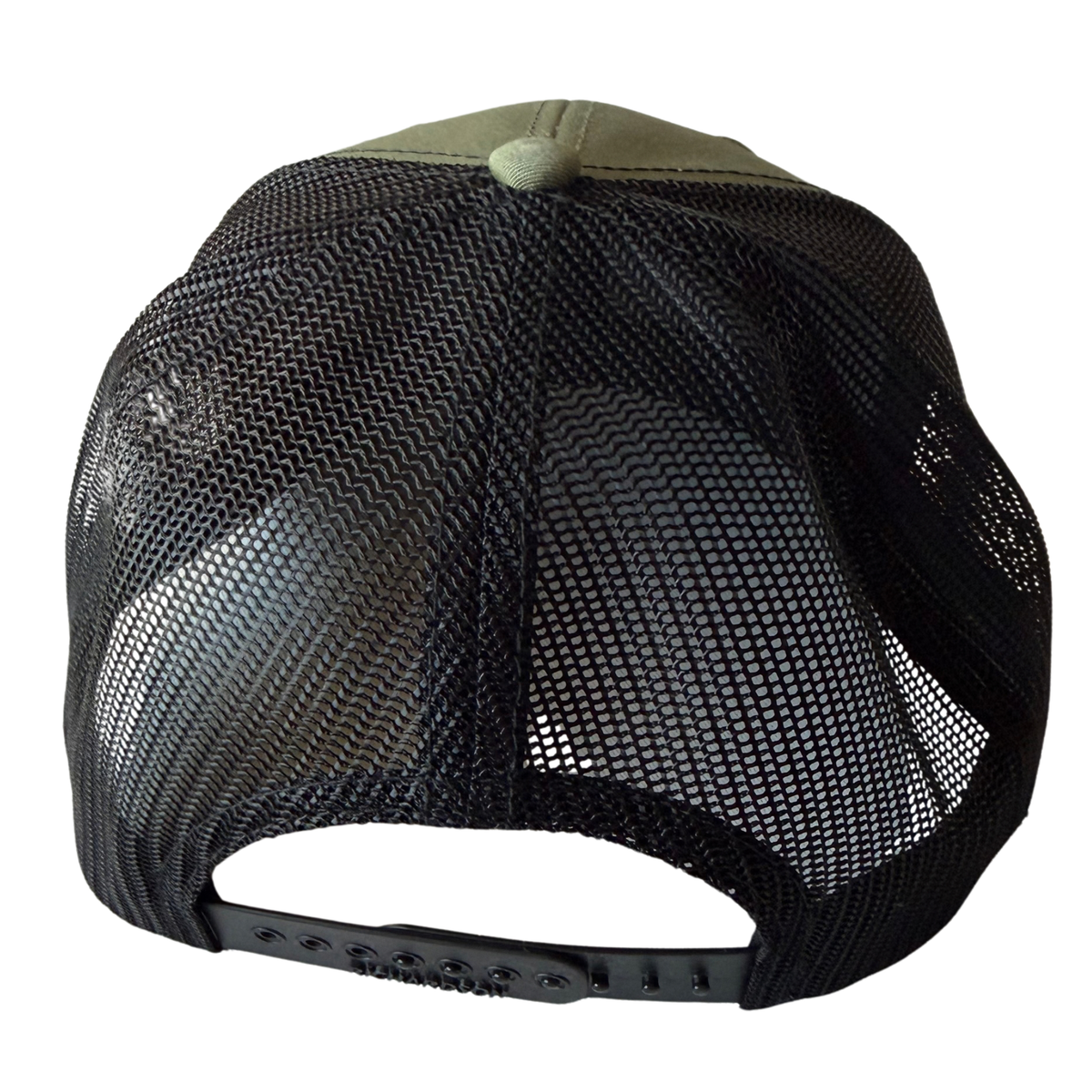 Custom Leather Patch Ball Cap – Richardson 112 (Loden Green & Black, 6-Panel)