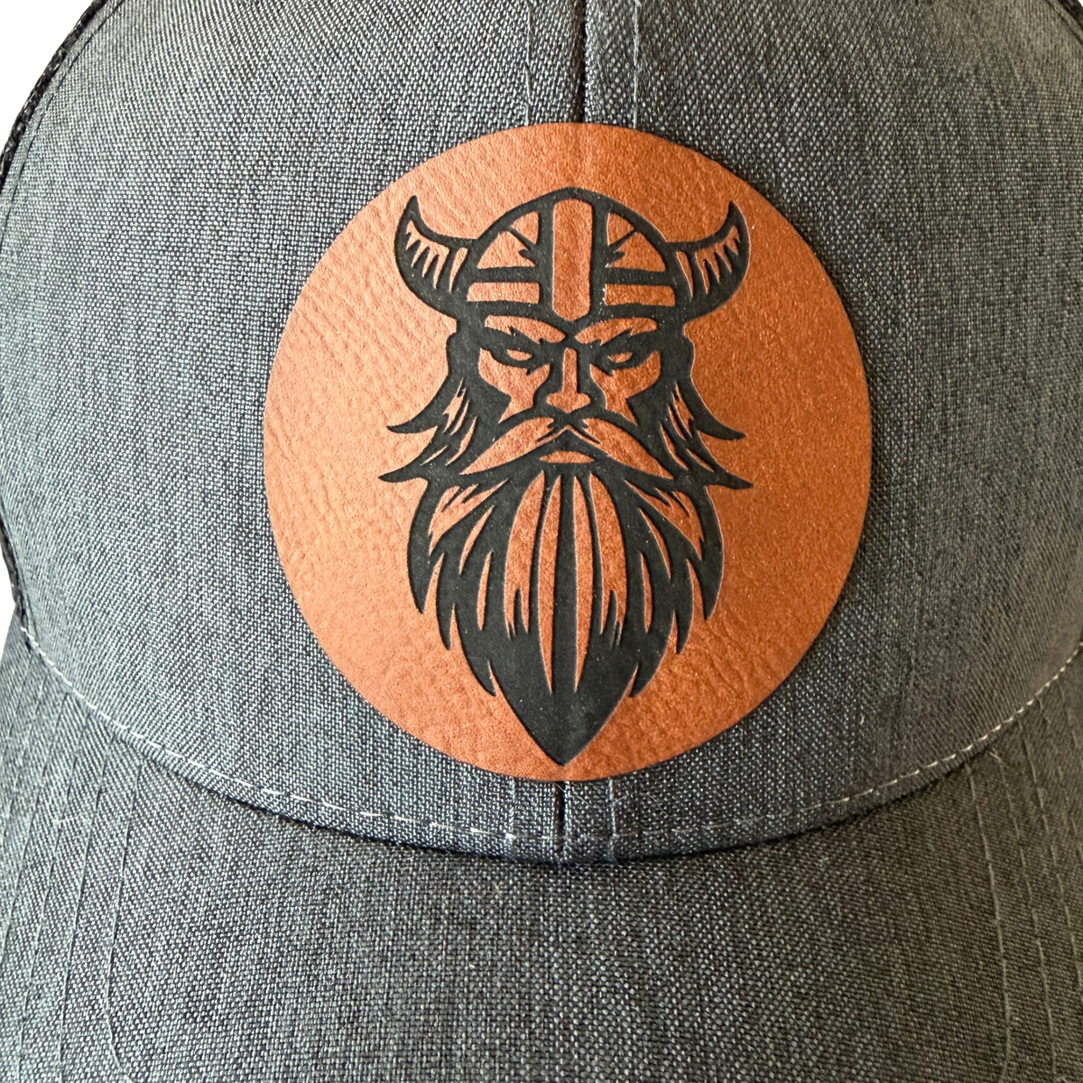 Custom Leather Patch Sport Trucker Cap – Black/Black