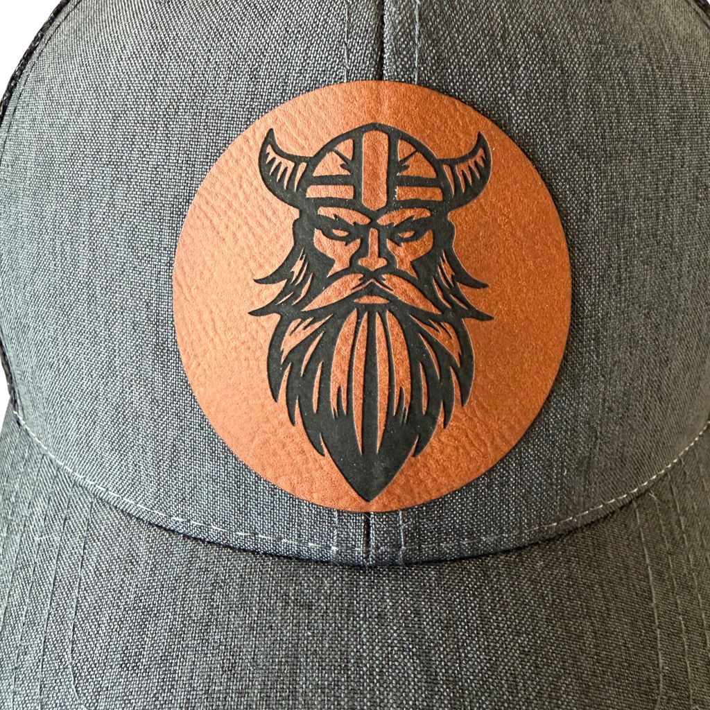 Custom Leather Patch Sport Trucker Cap – Black/Black