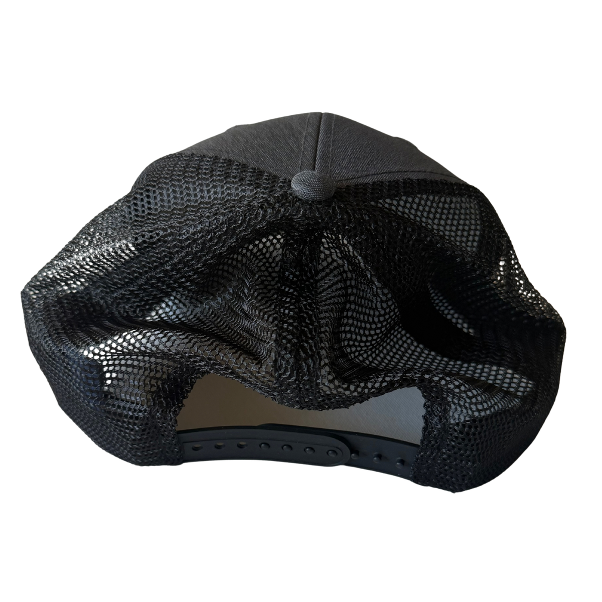 Custom Leather Patch Sport Trucker Cap – Black/Black