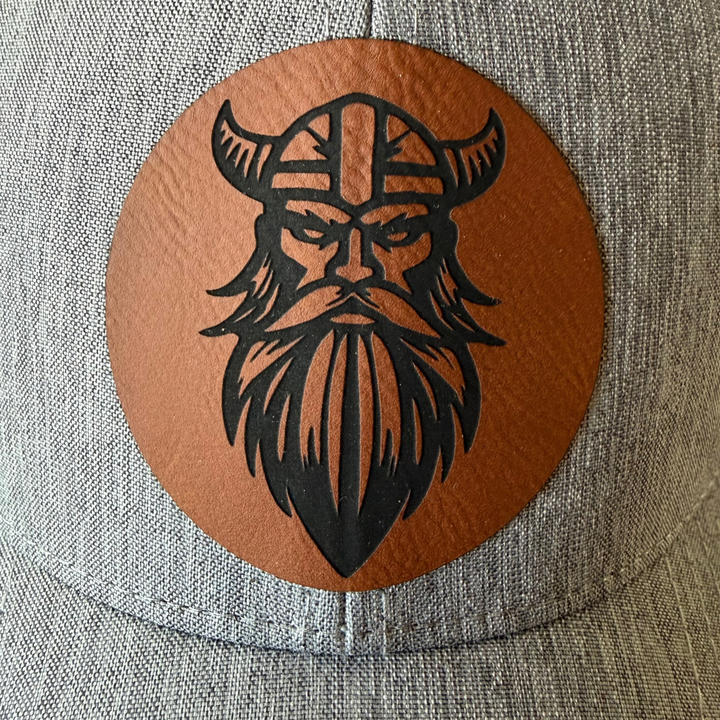 Custom Leather Patch Sport Trucker Cap – Light Grey & Black
