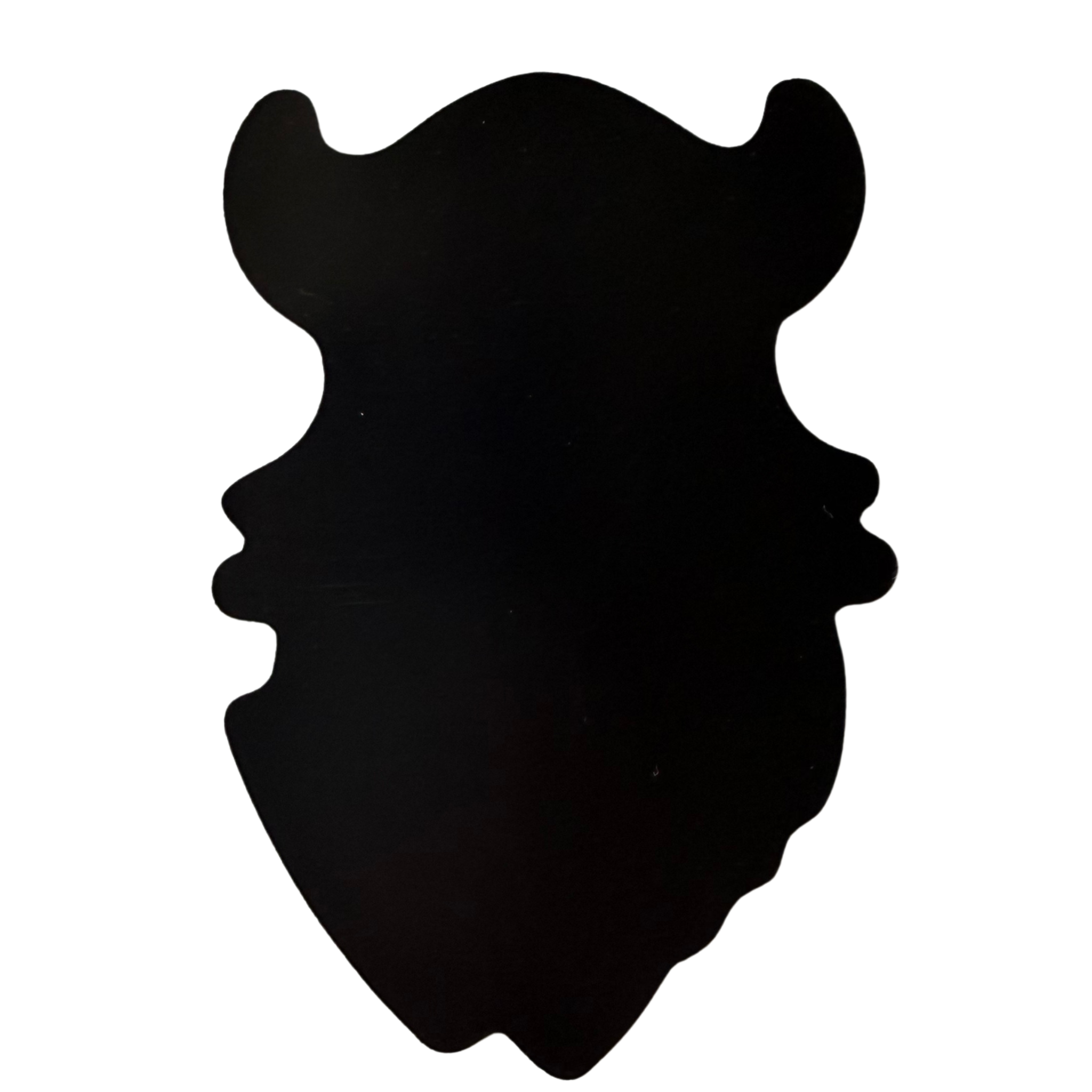 A die-cut magnet featuring a stylized cartoon Viking head with a long orange beard, black horned helmet, and gray facial details, shown on a plain white background. The text 'thevien.com. back side